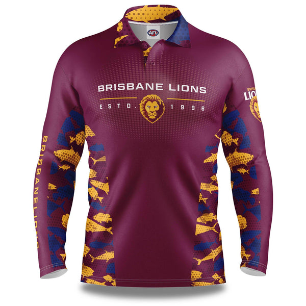 AFL Brisbane Lions 'Reef Runner' Fishing Shirt - Adult - Ashtabula