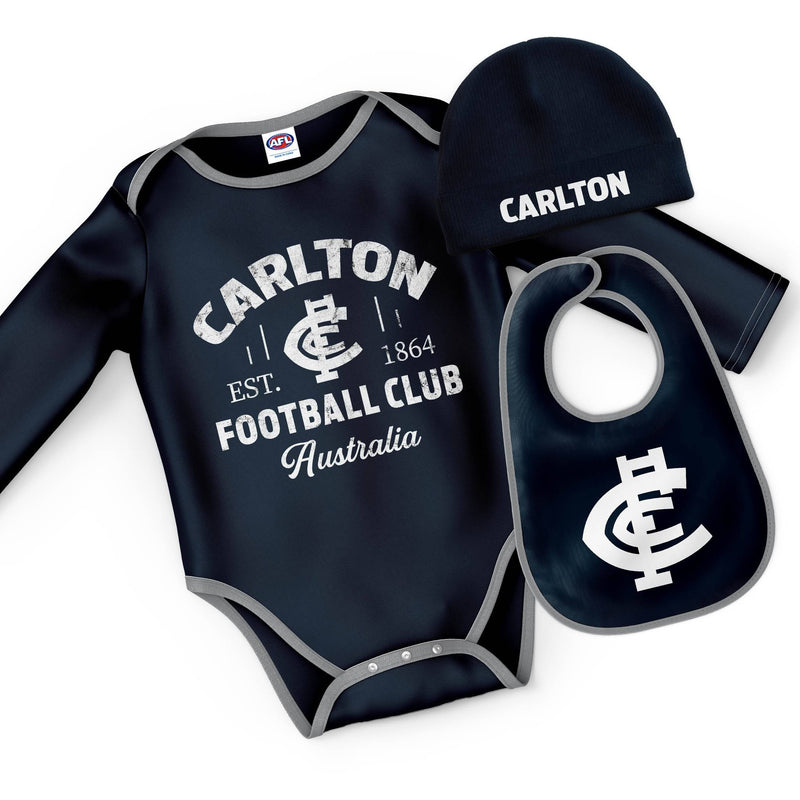 AFL Carlton "Rover" 3pc Bodysuit Gift Set - Ashtabula