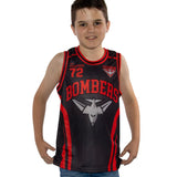 AFL Essendon Bombers 'Hoops' Basketball Singlet - Youth - Ashtabula