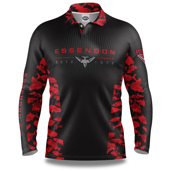 AFL Essendon Bombers 'Reef Runner' Fishing Shirt - Adult - Ashtabula
