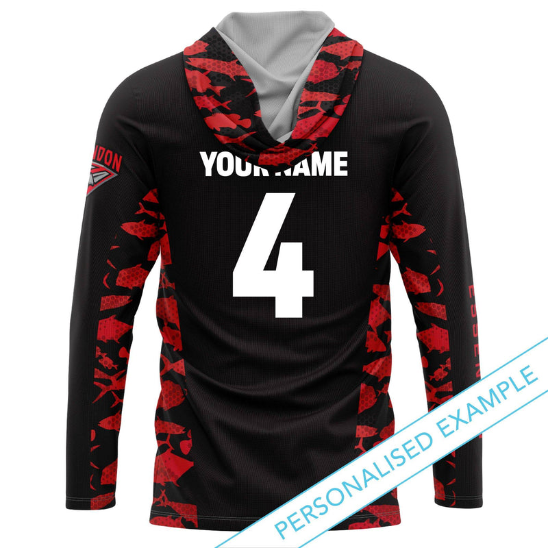 AFL Essendon Bombers 'Reef Runner' Hooded Fishing Shirt - Youth - Ashtabula