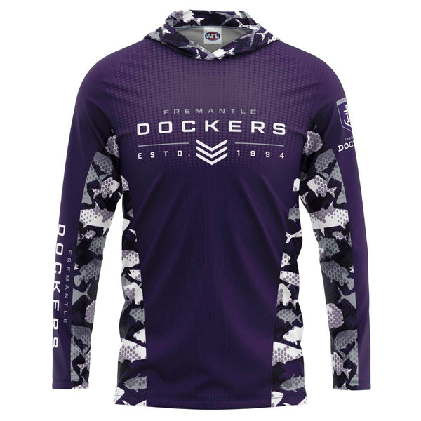 AFL Fremantle Dockers 'Reef Runner' Hooded Fishing Shirt - Youth - Ashtabula