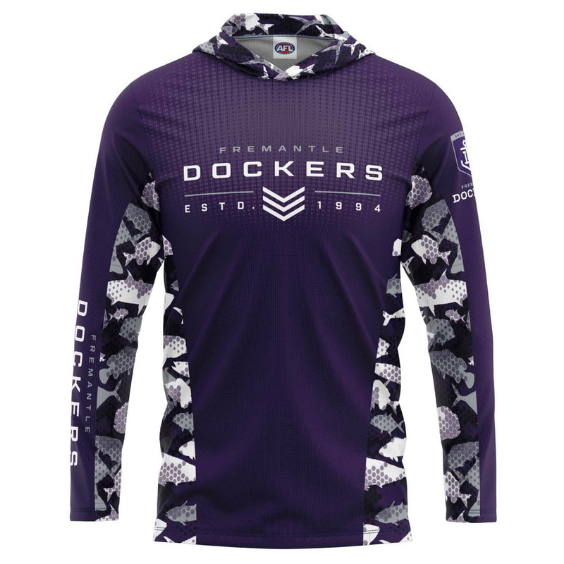 AFL Fremantle Dockers 'Reef Runner' Hooded Fishing Shirt - Youth - Ashtabula