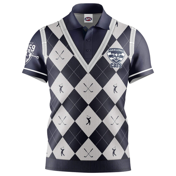 AFL Geelong Cats 'Fairway' Golf Polo Shirts - Ashtabula