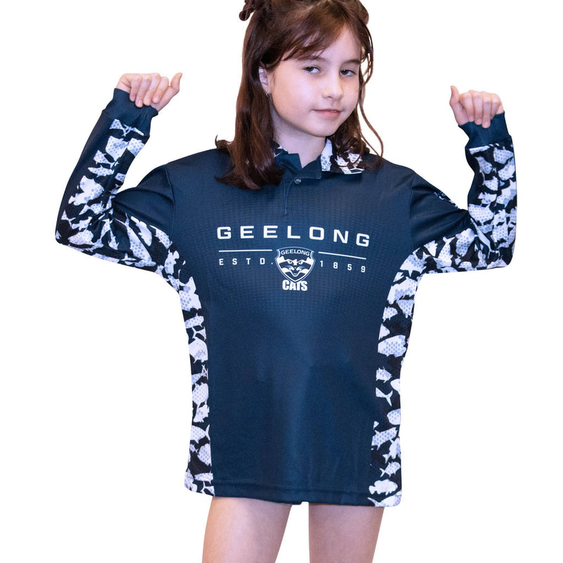 AFL Geelong Cats 'Reef Runner' Fishing Shirt - Youth - Ashtabula