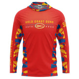 AFL Gold Coast Suns 'Reef Runner' Hooded Fishing Shirt - Adult - Ashtabula