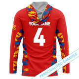 AFL Gold Coast Suns 'Reef Runner' Hooded Fishing Shirt - Adult - Ashtabula