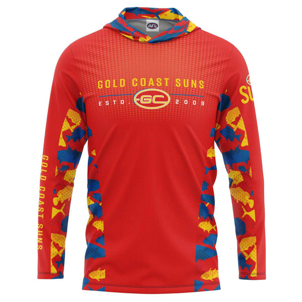 AFL Gold Coast Suns 'Reef Runner' Hooded Fishing Shirt - Youth - Ashtabula