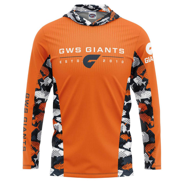 AFL GWS Giants 'Reef Runner' Hooded Fishing Shirt - Youth - Ashtabula