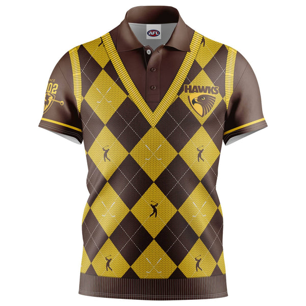 AFL Hawthorn 'Fairway' Golf Polo Shirts - Ashtabula