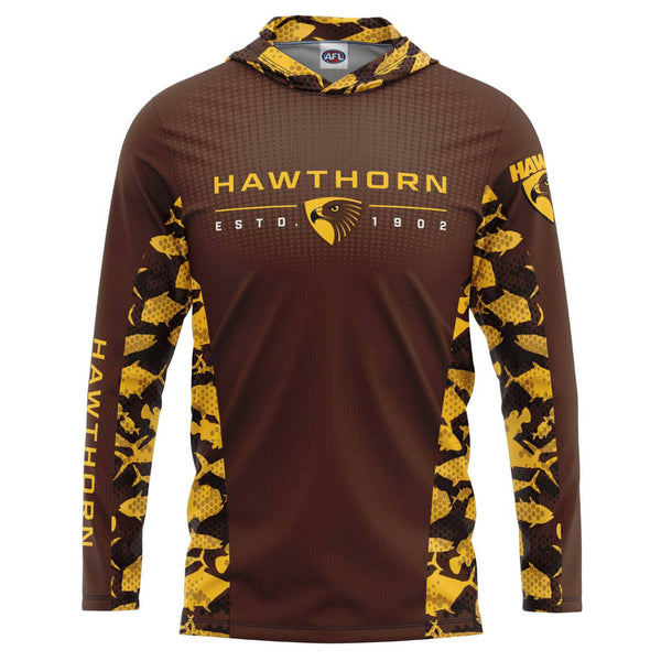 AFL Hawthorn 'Reef Runner' Hooded Fishing Shirt - Youth - Ashtabula
