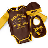 AFL Hawthorn "Rover" 3pc Bodysuit Gift Set - Ashtabula