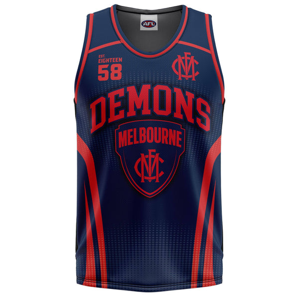 AFL Melbourne Demons 'Hoops' Basketball Singlet - Ashtabula