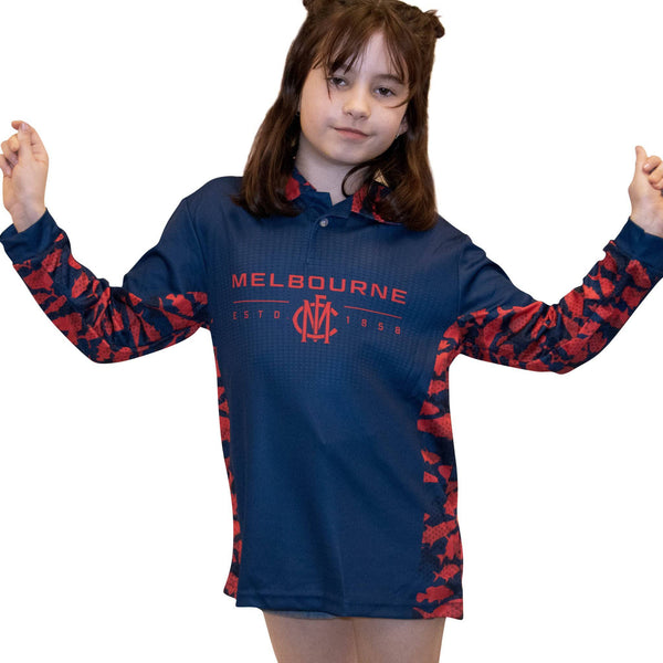 AFL Melbourne Demons 'Reef Runner' Fishing Shirt - Youth - Ashtabula