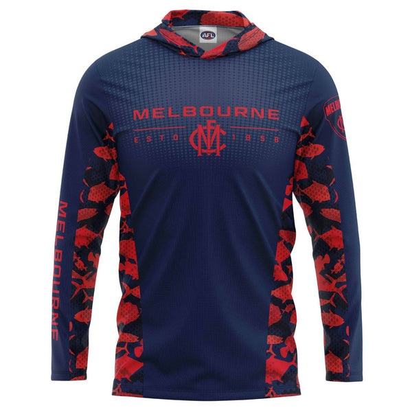 AFL Melbourne Demons 'Reef Runner' Hooded Fishing Shirt - Youth - Ashtabula