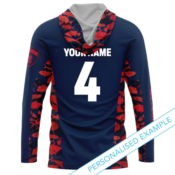 AFL Melbourne Demons 'Reef Runner' Hooded Fishing Shirt - Youth - Ashtabula