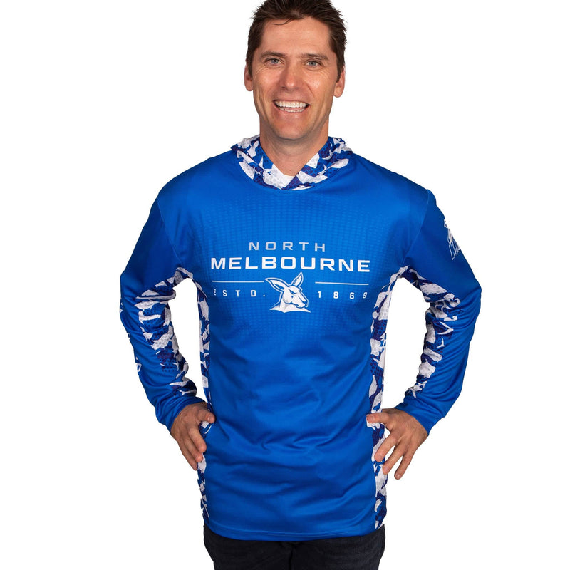 AFL North Melbourne 'Reef Runner' Hooded Fishing Shirt - Adult - Ashtabula