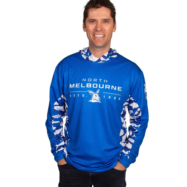 AFL North Melbourne 'Reef Runner' Hooded Fishing Shirt - Adult - Ashtabula