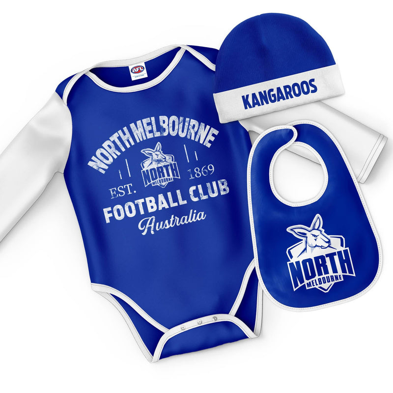 AFL North Melbourne "Rover" 3pc Bodysuit Gift Set - Ashtabula