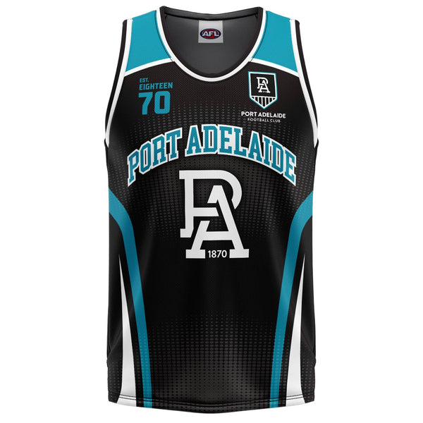 AFL Port Adelaide 'Hoops' Basketball Singlet - Ashtabula