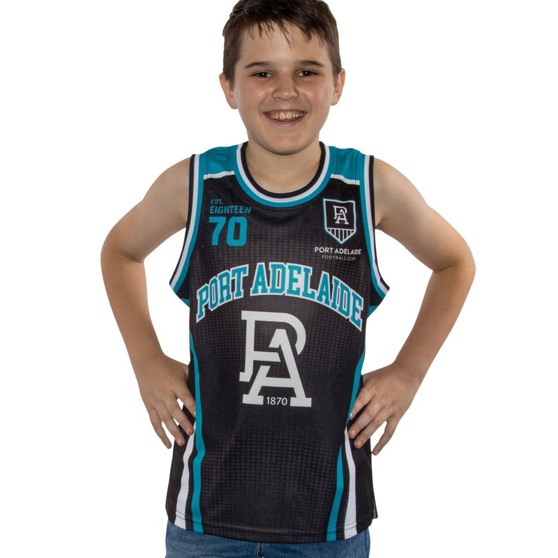 AFL Port Adelaide 'Hoops' Basketball Singlet - Youth - Ashtabula