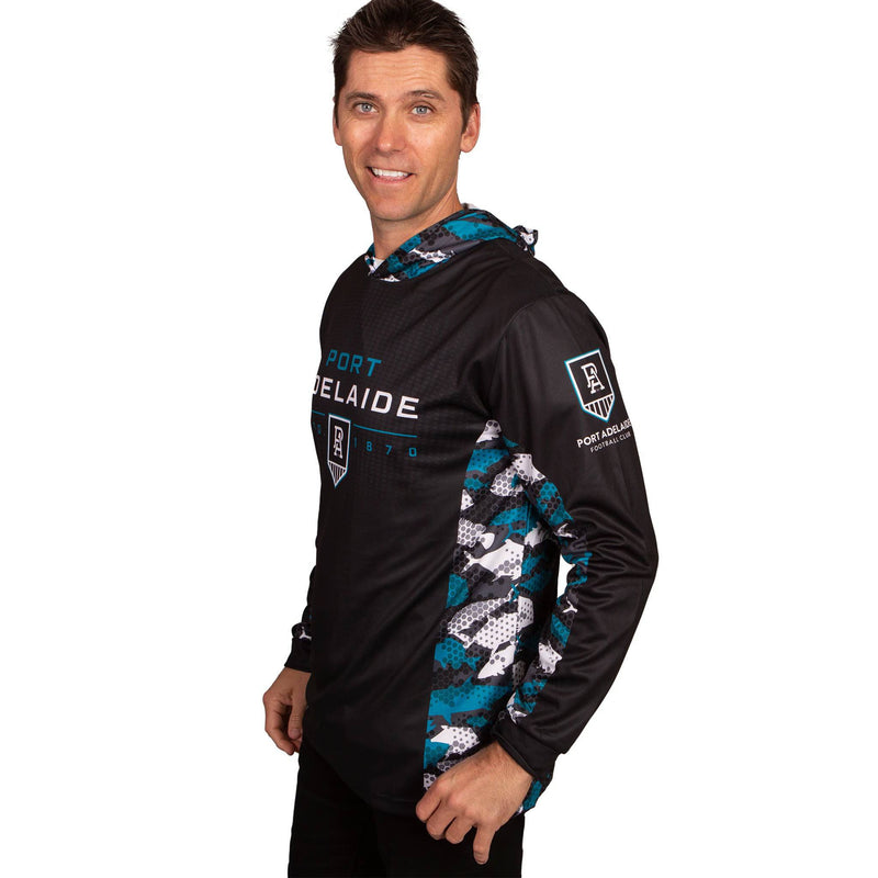 AFL Port Adelaide 'Reef Runner' Hooded Fishing Shirt - Adult - Ashtabula
