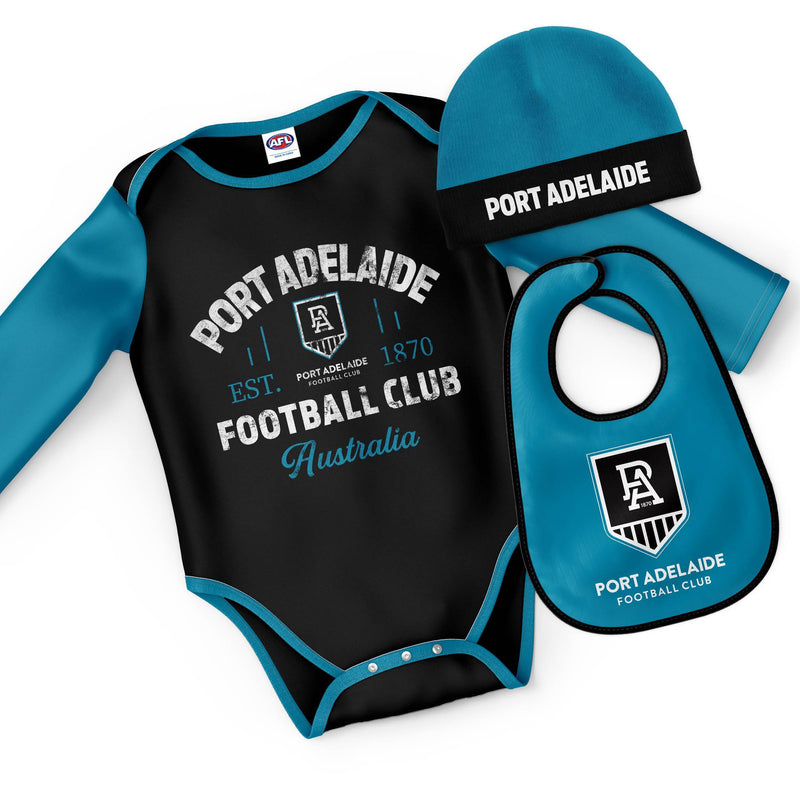 AFL Port Adelaide "Rover" 3pc Bodysuit Gift Set - Ashtabula
