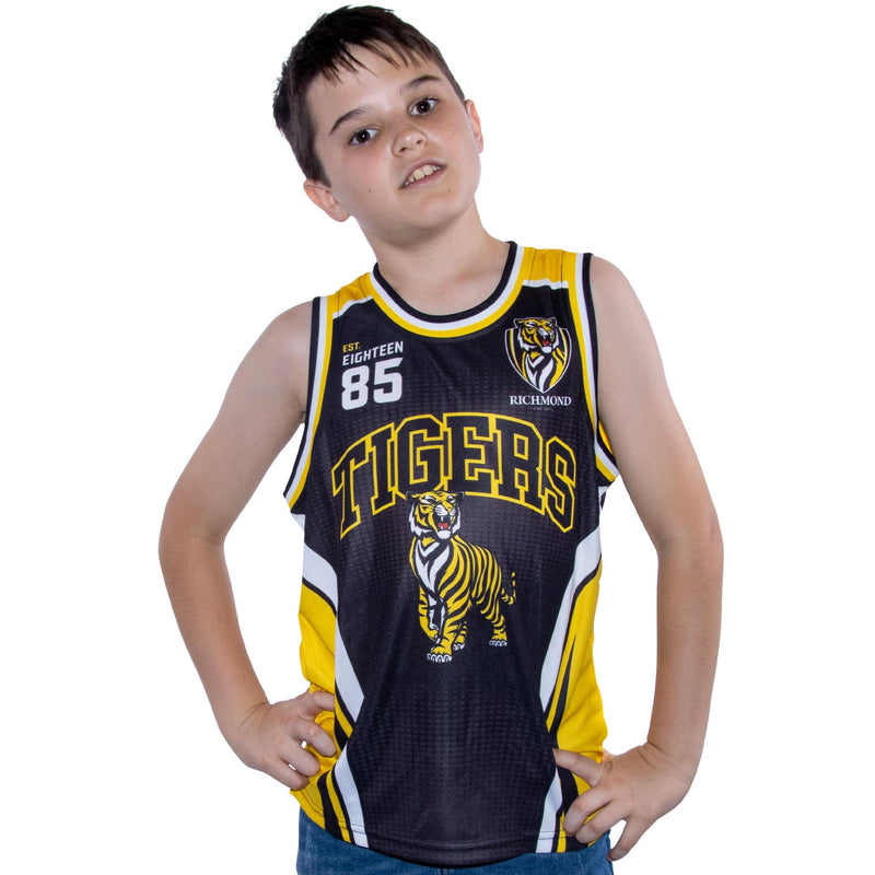 AFL Richmond Tigers 'Hoops' Basketball Singlet - Youth - Ashtabula