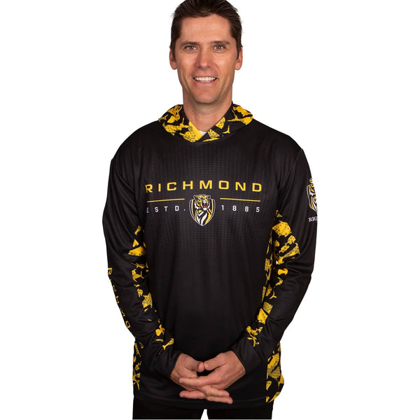 AFL Richmond Tigers 'Reef Runner' Hooded Fishing Shirt - Adult - Ashtabula