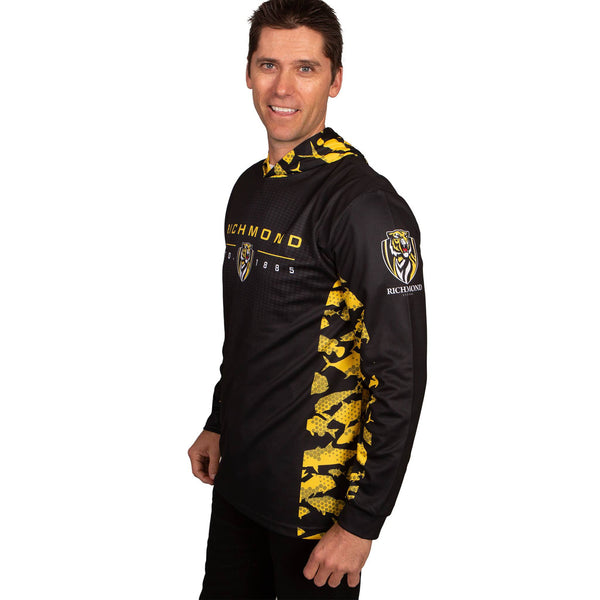 AFL Richmond Tigers 'Reef Runner' Hooded Fishing Shirt - Adult - Ashtabula