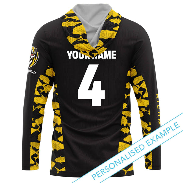 AFL Richmond Tigers 'Reef Runner' Hooded Fishing Shirt - Youth - Ashtabula