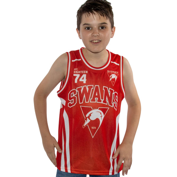 AFL Sydney Swans 'Hoops' Basketball Singlet - Youth - Ashtabula