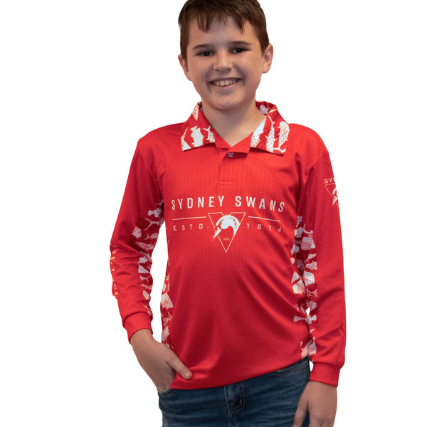 AFL Sydney Swans 'Reef Runner' Fishing Shirt - Youth - Ashtabula