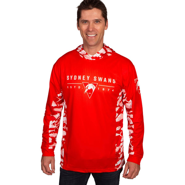 AFL Sydney Swans 'Reef Runner' Hooded Fishing Shirt - Adult - Ashtabula