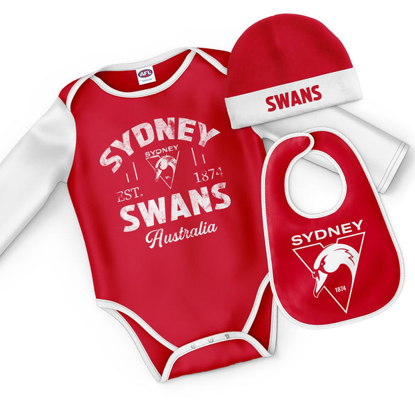 AFL Sydney Swans "Rover" 3pc Bodysuit Gift Set - Ashtabula