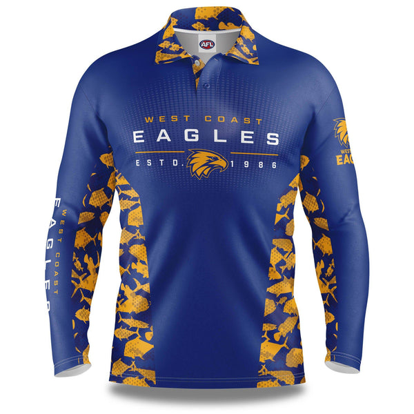 AFL West Coast Eagles 'Reef Runner' Fishing Shirt - Adult - Ashtabula