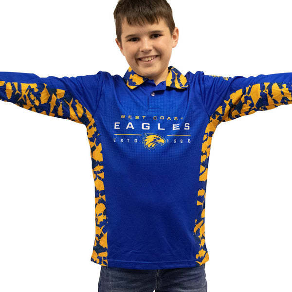 AFL West Coast Eagles 'Reef Runner' Fishing Shirt - Youth - Ashtabula