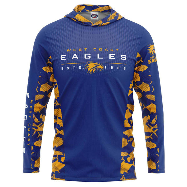 AFL West Coast Eagles 'Reef Runner' Hooded Fishing Shirt - Youth - Ashtabula