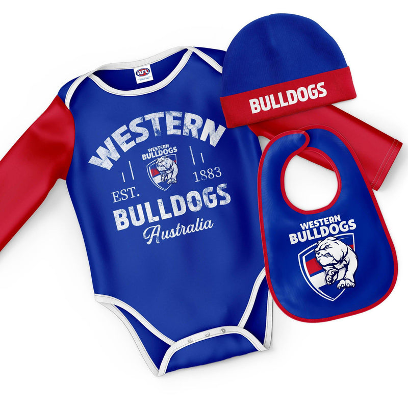 AFL Western Bulldogs "Rover" 3pc Bodysuit Gift Set - Ashtabula