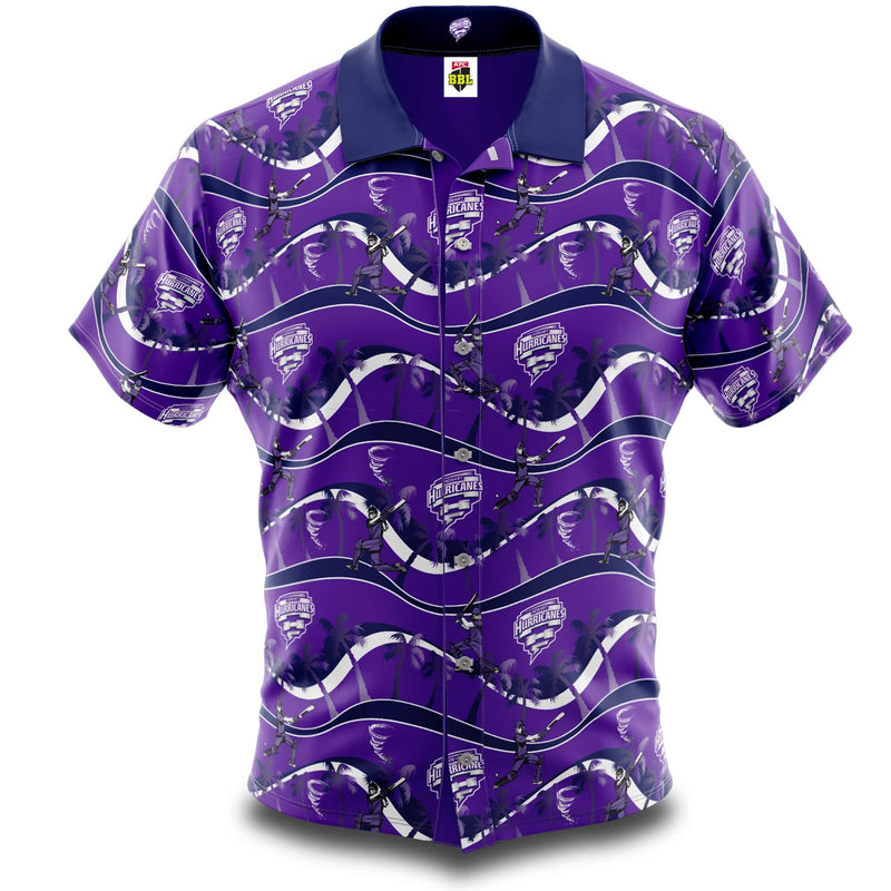 HOBART HURRICANES SHIRT Mens 3XL Purple Hawaiian Button Up Top