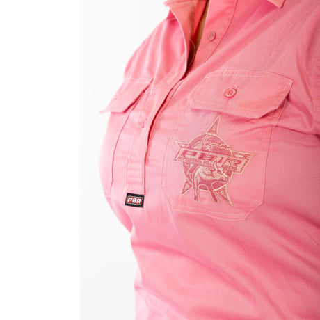 PBR 'No Bull' Work Shirt - Pink - Ashtabula