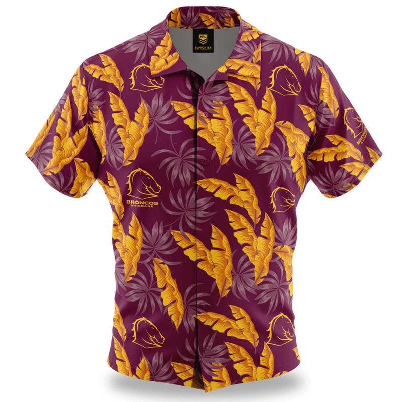 NRL Broncos 'Paradise' Hawaiian Shirt - Ashtabula