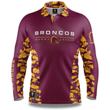 NRL Broncos 'Reef Runner' Fishing Shirt - Adult - Ashtabula