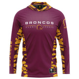 NRL Broncos 'Reef Runner' Hooded Fishing Shirt - Adult - Ashtabula
