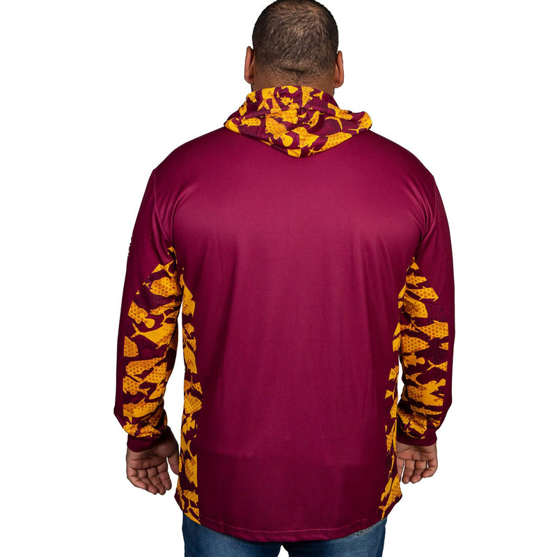 NRL Broncos 'Reef Runner' Hooded Fishing Shirt - Adult - Ashtabula