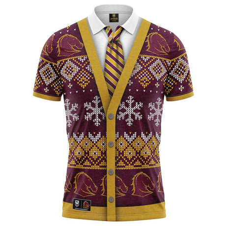 NRL Broncos XMAS Polo Shirt - Ashtabula