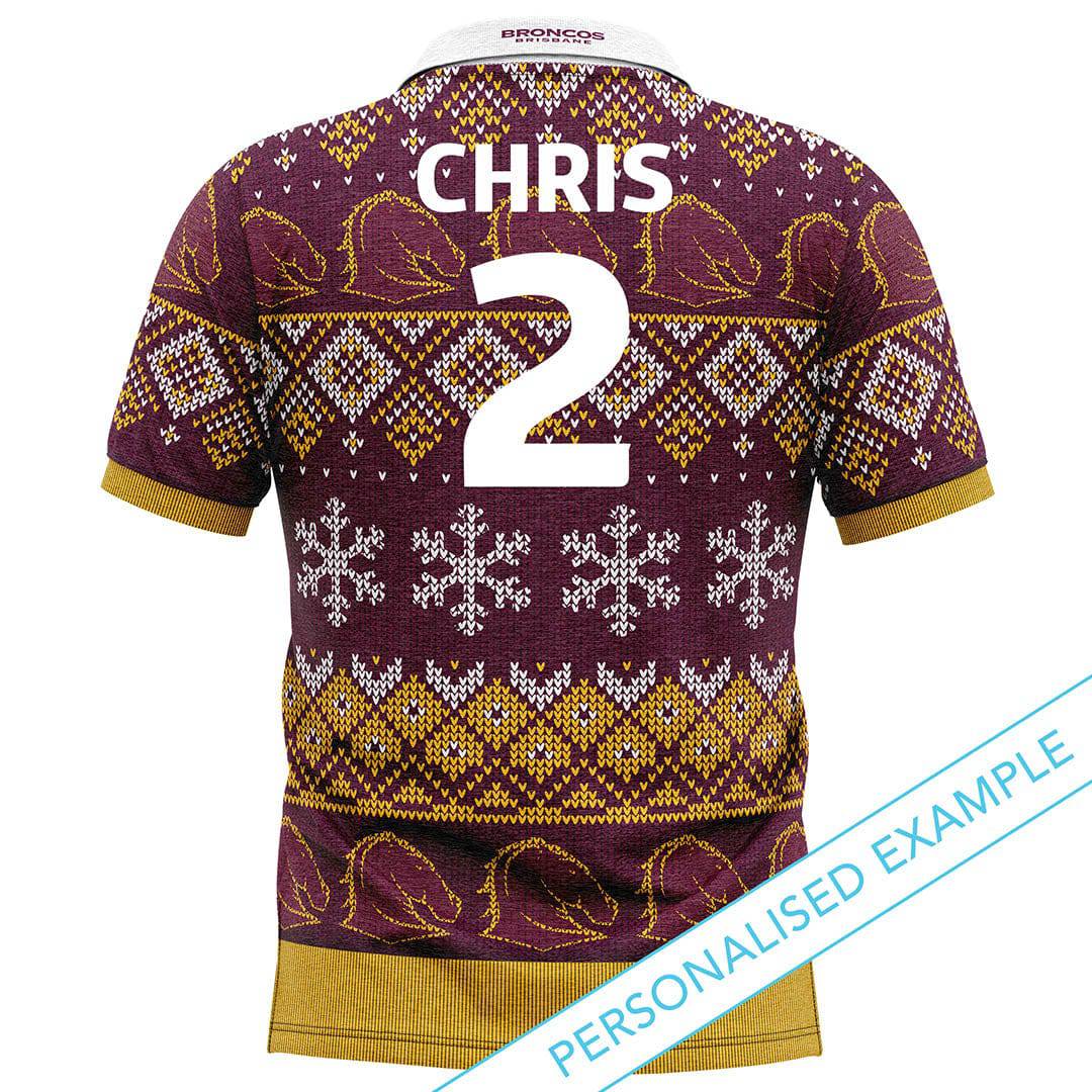 NRL Broncos XMAS Polo Shirt - Ashtabula