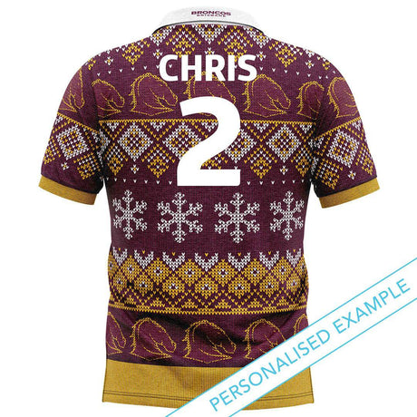 NRL Broncos XMAS Polo Shirt - Ashtabula