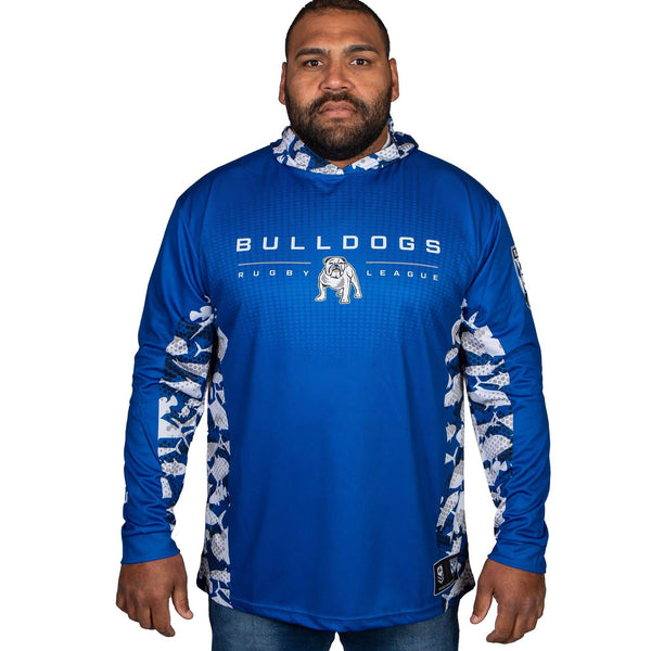 NRL Bulldogs 'Reef Runner' Hooded Fishing Shirt - Adult - Ashtabula