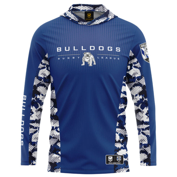 NRL Bulldogs 'Reef Runner' Hooded Fishing Shirt - Youth - Ashtabula